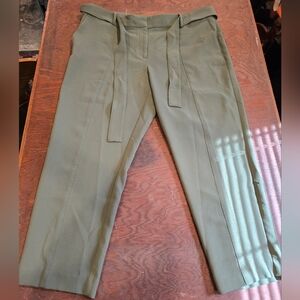 Ann Taylor Tie Waist Size 16 Olive Army Green Dress Pants Slacks